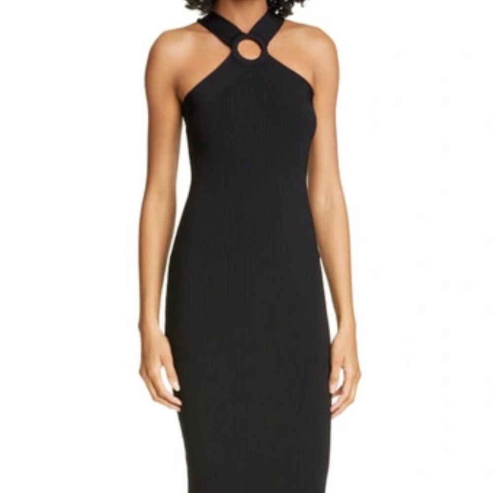 NWT Ted Baker Sionna Ribbed Body-con Sweater Dress Black 2